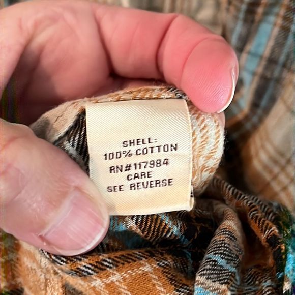 Dakota Grizzly Yellow Blue Plaid Snap Front Flannel - Picture 5 of 5